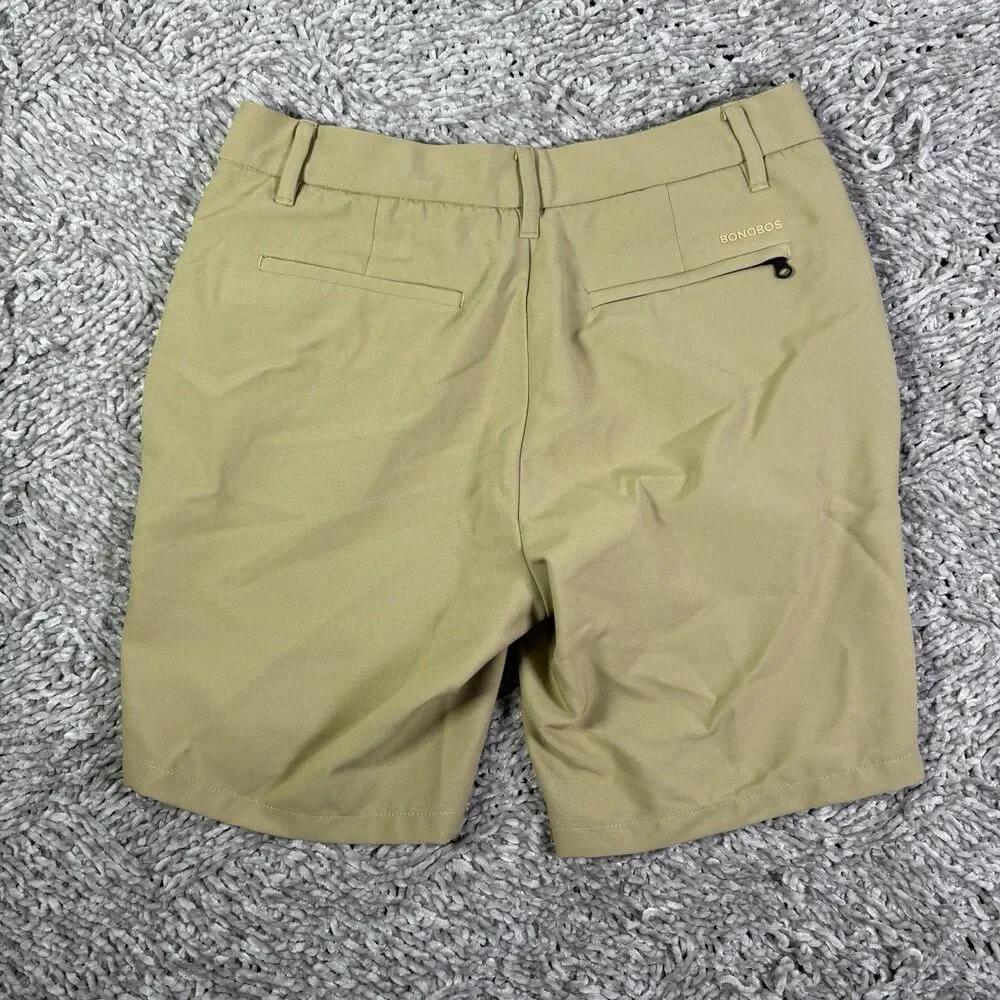Bonobos Performance Golf Shorts Mens 28 Slim Fit 7'' Beige Stretch Summer Preppy